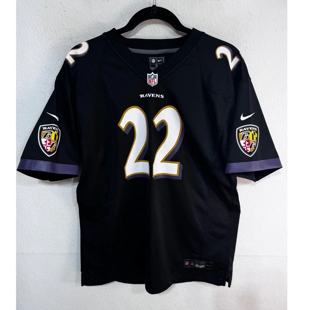 Youth NFL Nike Baltimore Ravens Derrick Henry #22 Jersey Kids L Black Football